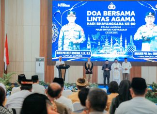 Wagub Jihan Nurlela Bersama Forkopimda, Tokoh Agama, dan Tokoh Masyarakat Hadiri Doa Bersama Lintas Agama dalam Rangka Hari Bhayangkara ke-80