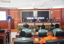 Bupati Way Kanan Pimpin Langsung Rapat Koordinasi dan Evaluasi Penyaluran Bantuan Pangan Cadangan Pangan Pemerintah Kabupaten Way Kanan