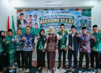 Wagub Jihan Lepas 46 Mahasiswa Beasiswa PW Pergunu Lampung ke Universitas KH Abdul Chalim